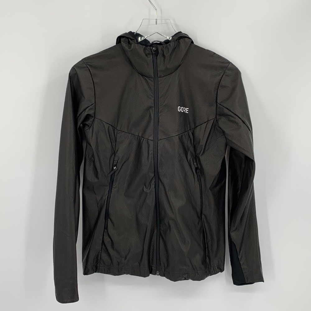 Gore-Tex Infinium soft lined hooded jacket black coat zipper women new Small